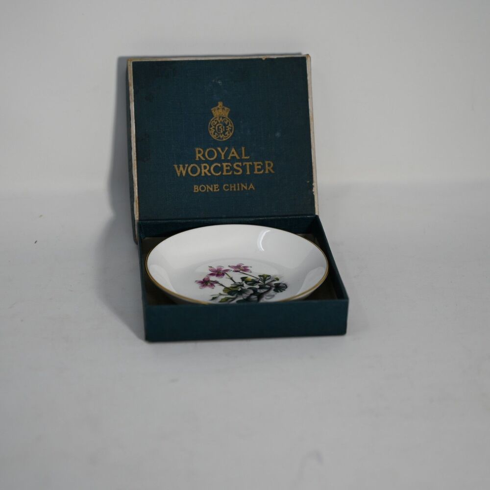 Royal Worcester Alpine Flowers Bone China Pin Dish
